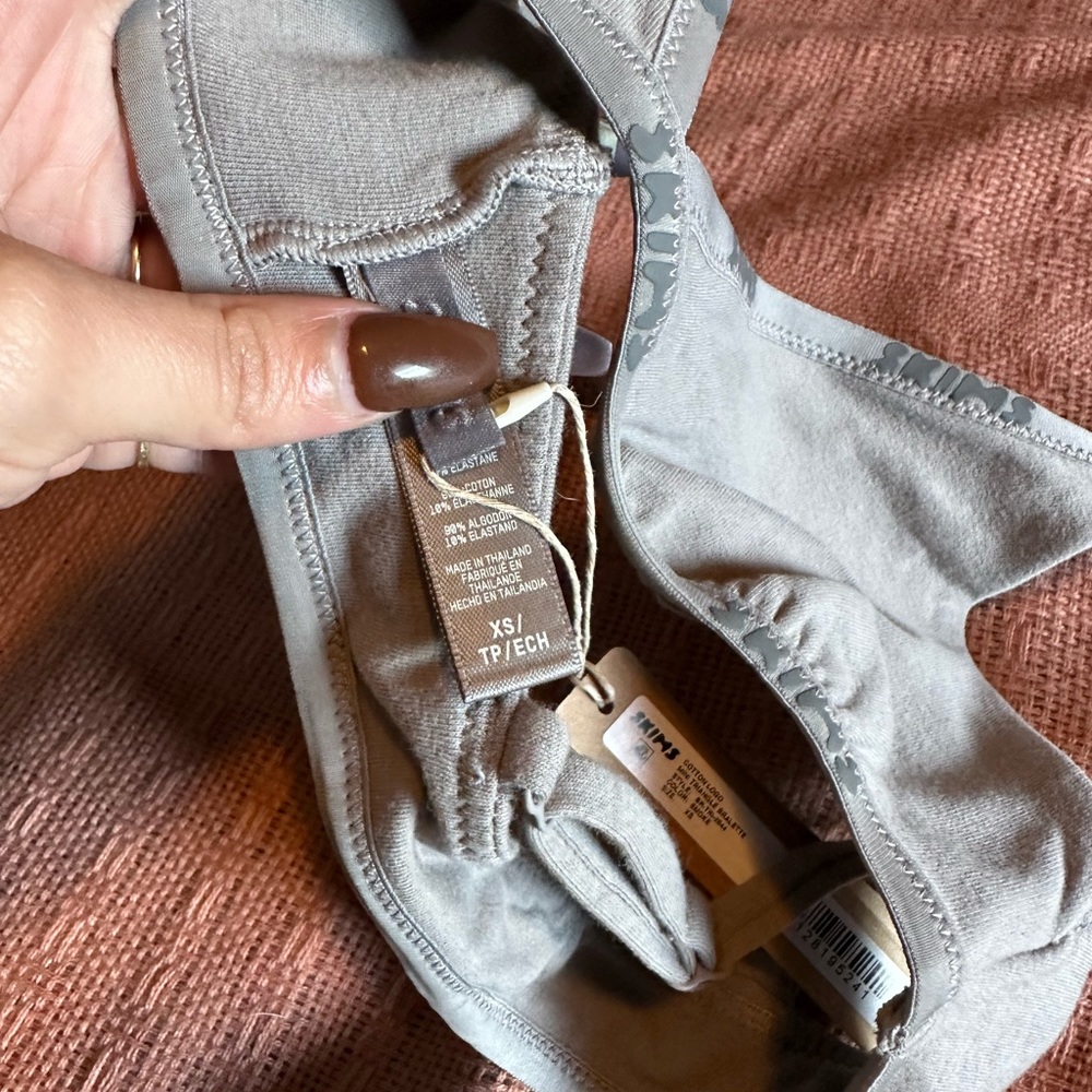 NWT Skims Cotton Logo Mini Triangle Bralette - Picture 6 of 8